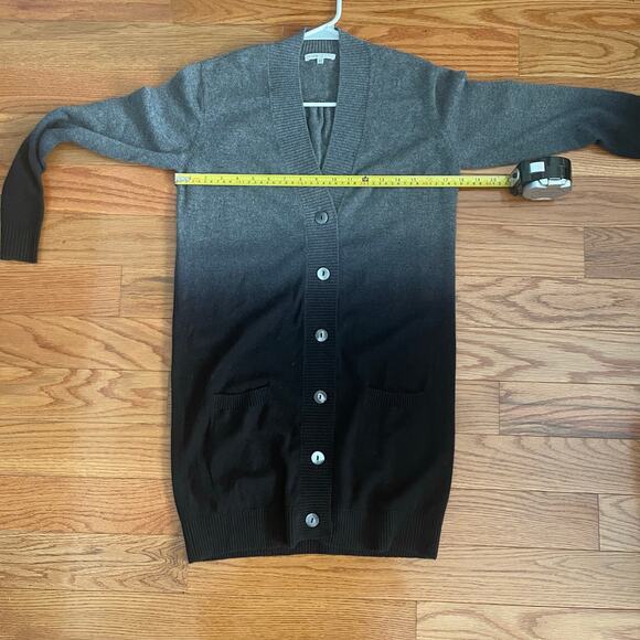 Vince Cashmere Ombre Cardigan Sweater Womens XS Black Gray Dyed Cozy Casual - Picture 6 of 7